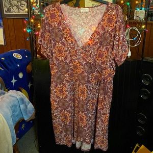 PLUS MOCK WRAP DRESS